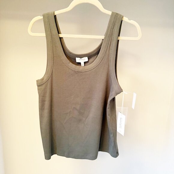 Haven Well Within Essential Organic Cotton Scoop Neck Tank, NWT, Lt Olive, Sz L - Picture 1 of 5